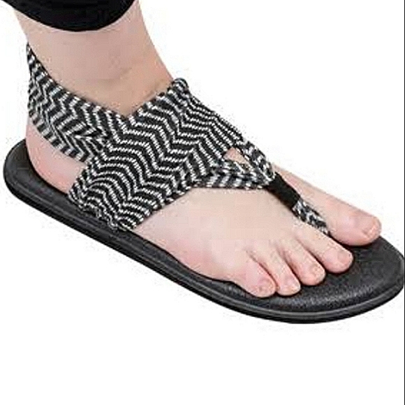 SANUK Vegan Yoga Mat Sling Chevron Print Boho Comfort Anatomic Sandal EUC - Picture 1 of 16
